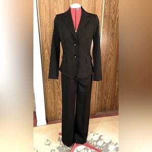 Black with grey pin striped pant suit from Terra Nostra Femme